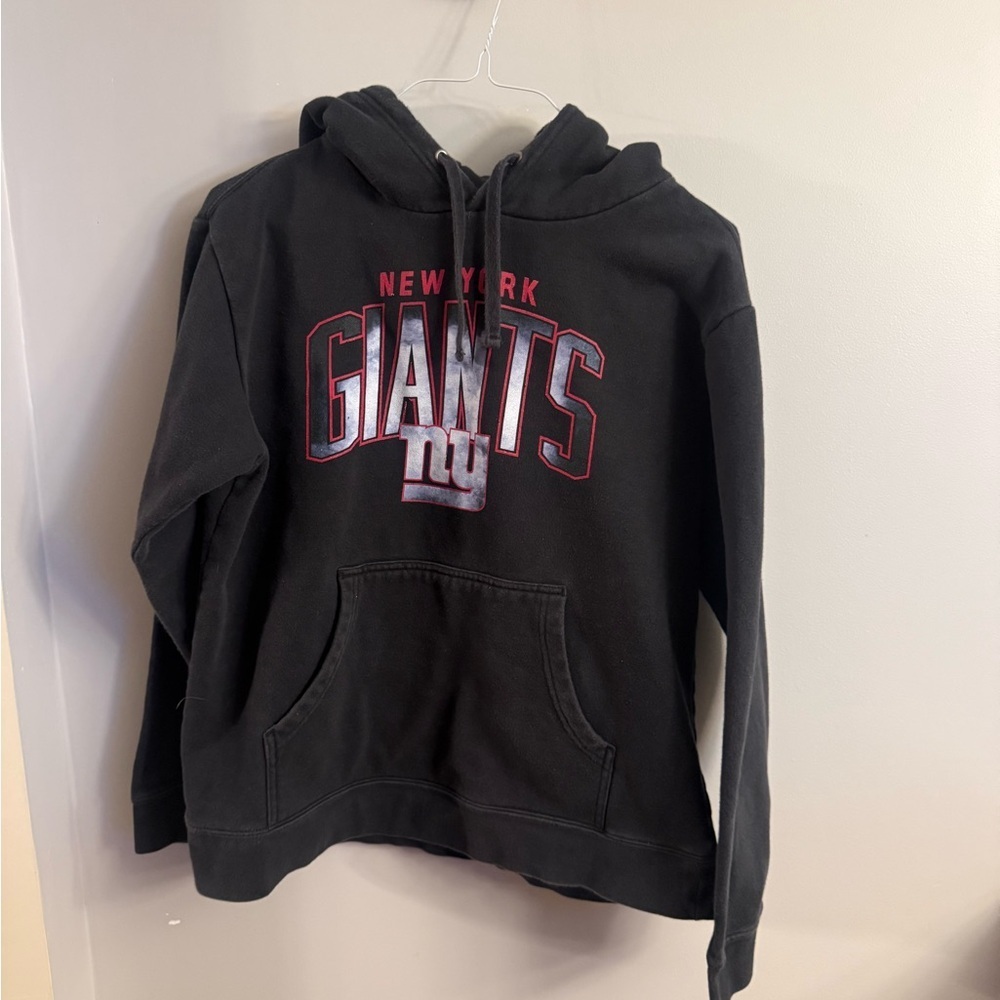 New York Giants NFL Hoodie Women’s Large Black Pullover Sweatshirt